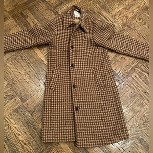Women’s Brown Plaid Wool-blend Winter Coat
